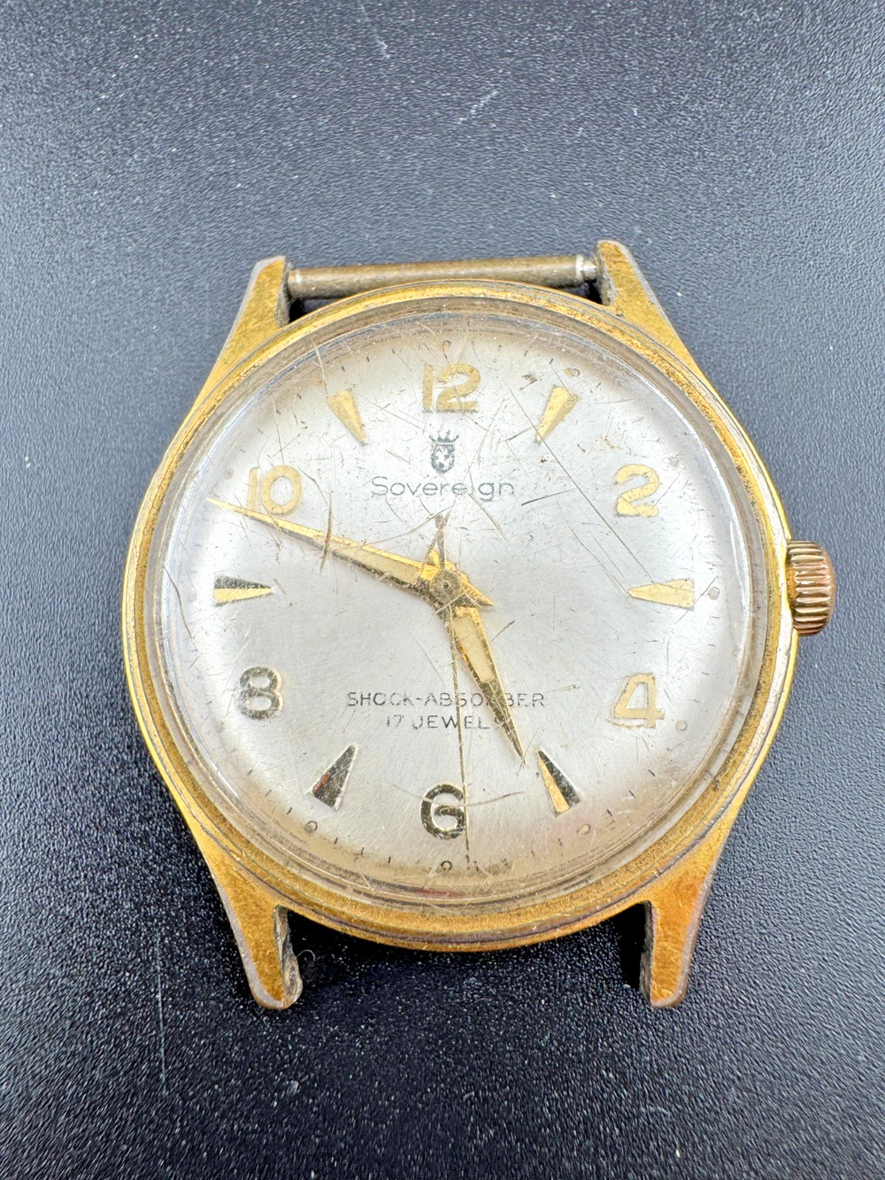 Vintage Sovereign Manual Wind Watch 17 Jewel Shock Absorb